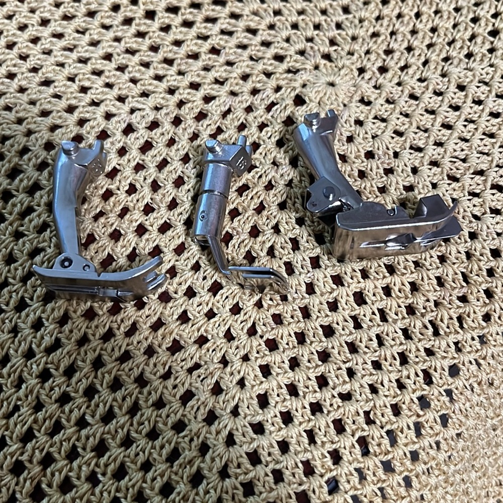 Bernina industrial sewing machine presser feet 452, 16, and 5